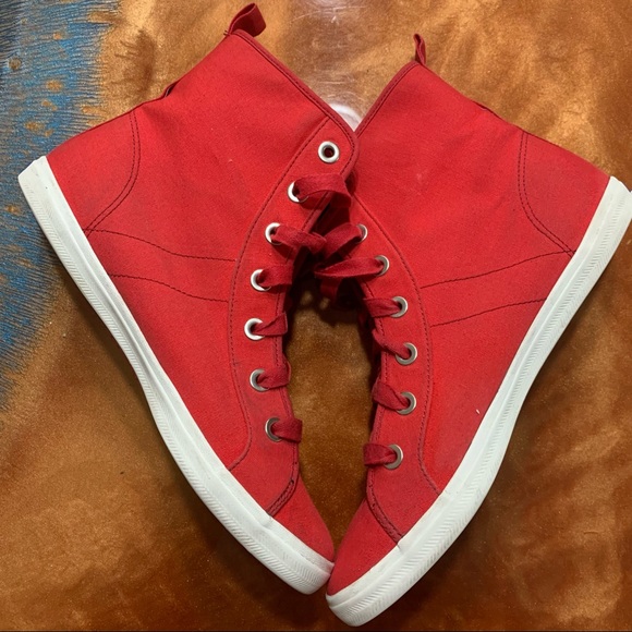 Keds Rookie Loop de Loop High Top Red Lace Up Sneakers size 9 - Picture 4 of 12